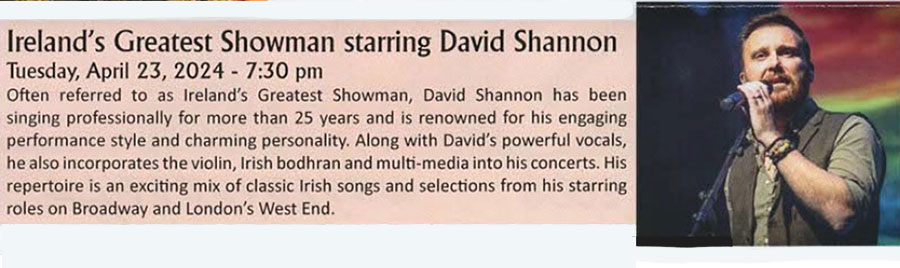 Ireland’s Greatest Showman starring David Shannon